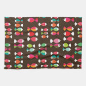 Abstract patroon van retrovis onder water 2 theedoek (Horizontaal)