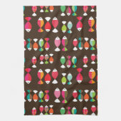 Abstract patroon van retrovis onder water 2 theedoek (Verticaal)