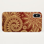 Abstract patroon van rode en goudflens Case-Mate iPhone case (Achterkant (horizontaal))
