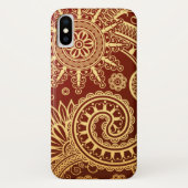 Abstract patroon van rode en goudflens Case-Mate iPhone case (Achterkant)