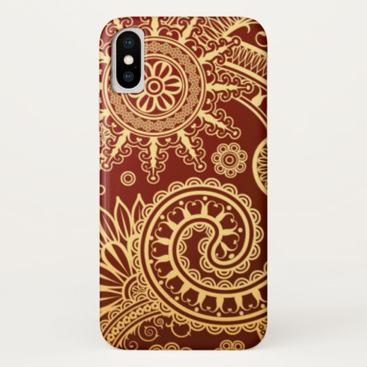 Abstract patroon van rode en goudflens Case-Mate iPhone case (Achterkant)