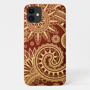 Abstract patroon van rode en goudflens Case-Mate iPhone case