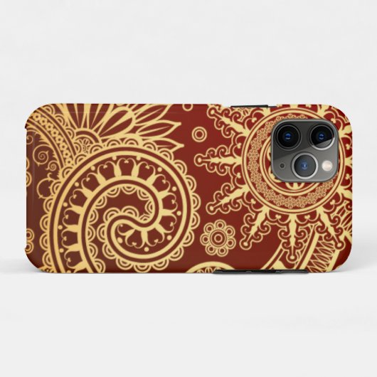 Abstract patroon van rode en goudflens Case-Mate iPhone case (Achterkant (horizontaal))