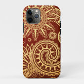 Abstract patroon van rode en goudflens Case-Mate iPhone case (Achterkant)