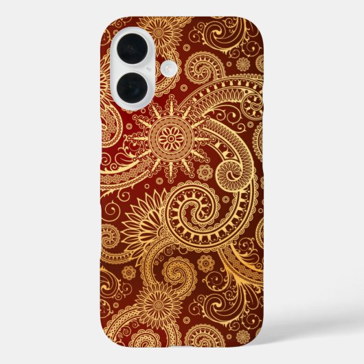 Abstract patroon van rode en goudflens Case-Mate iPhone case (Achterkant)