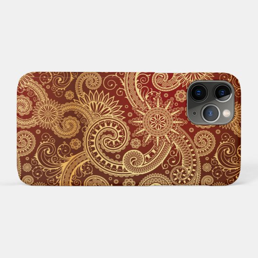 Abstract patroon van rode en goudflens Case-Mate iPhone case (Achterkant (horizontaal))