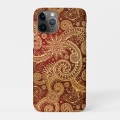 Abstract patroon van rode en goudflens Case-Mate iPhone case (Achterkant)