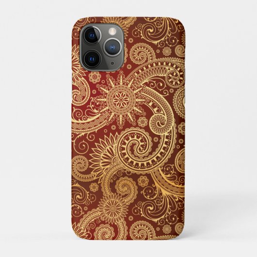 Abstract patroon van rode en goudflens Case-Mate iPhone case (Achterkant)