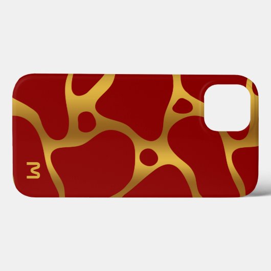 Abstract patroon van rode en goudgiraf Case-Mate iPhone case (Achterkant (horizontaal))