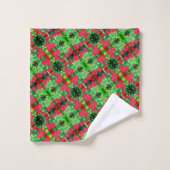 Abstract patroon van rode zinnia Flowers Bad Handdoek (Wasdoekje)