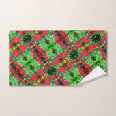 Abstract patroon van rode zinnia Flowers Bad Handdoek (Handdoek)