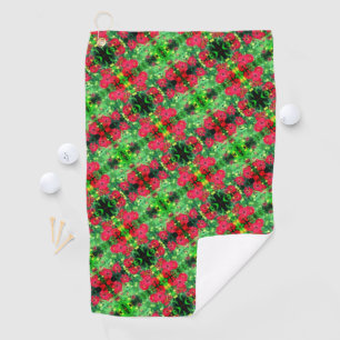 Abstract patroon van rode zinnia Flowers Golfhanddoek