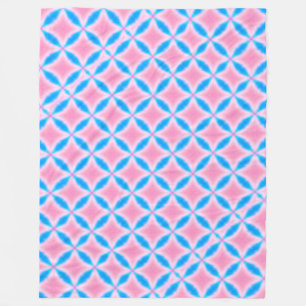 Abstract patroon van roze en blauwe vierkantjes fleece deken