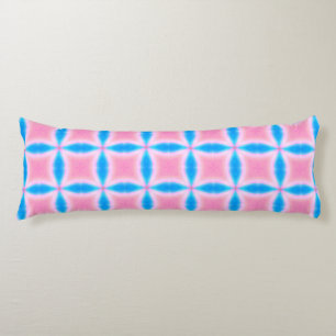 Abstract patroon van roze en blauwe vierkantjes lichaamskussen