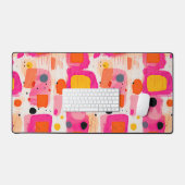 Abstract patroon van roze kleurblokken BOHO Bureaumat (Keyboard & Muis)