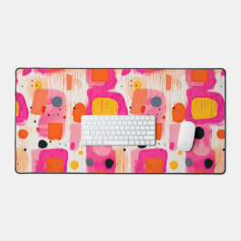 Abstract patroon van roze kleurblokken BOHO Bureaumat