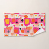 Abstract patroon van roze kleurblokken Mid Century Bad Handdoek (Handdoek)