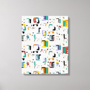 Abstract patroon van stammaya oeroude gezichten 1 canvas afdruk