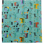 Abstract patroon van stammaya oeroude gezichten 1 douchegordijn (Voorkant)