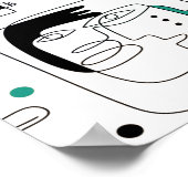 Abstract patroon van stammaya oeroude gezichten 1 poster (Hoek)