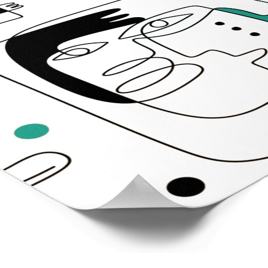 Abstract patroon van stammaya oeroude gezichten 1 poster (Hoek)