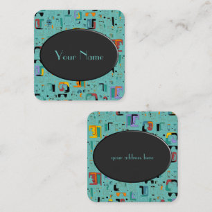 Abstract patroon van stammaya oeroude gezichten 1 vierkante visitekaartje