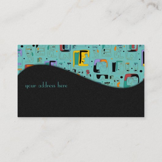 Abstract patroon van stammaya oeroude gezichten 1 visitekaartje (Achterkant)