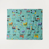 Abstract patroon van stammaya oeroude gezichten 1 wandkleed (Voorkant (horizontaal))