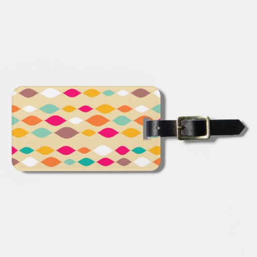 Abstract patroon van stijl Retro Bagagelabel (Voorkant horizontaal)