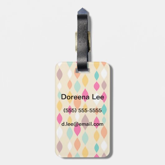 Abstract patroon van stijl Retro Bagagelabel (Achterkant verticaal)