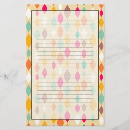 Abstract patroon van stijl Retro Briefpapier (Voorkant)