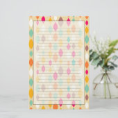 Abstract patroon van stijl Retro Briefpapier (Staand voorkant)