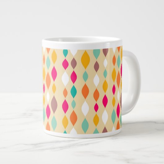 Abstract patroon van stijl Retro Grote Koffiekop (Voorkant rechts)