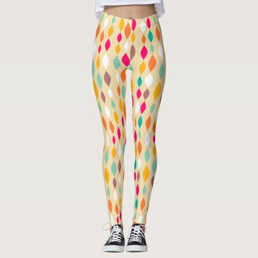 Abstract patroon van stijl Retro Leggings (Voorkant)