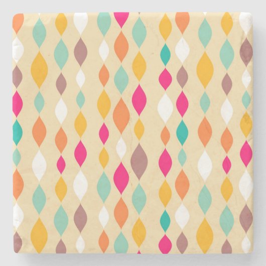 Abstract patroon van stijl Retro Stenen Onderzetter (Voorkant)