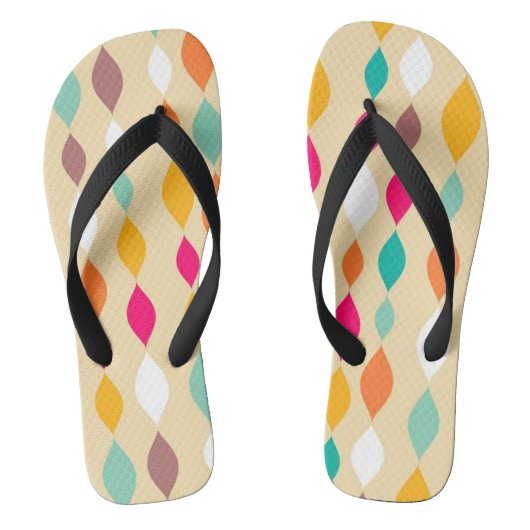Abstract patroon van stijl Retro Teenslippers (Voetbed)