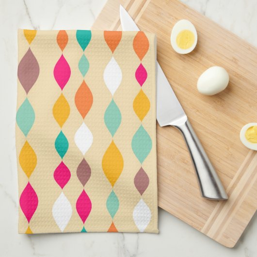 Abstract patroon van stijl Retro Theedoek (Quarter Fold)