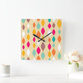 Abstract patroon van stijl Retro Vierkante Klok (Huis)