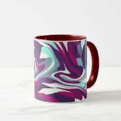 Abstract Patroon van Stromende Kleuren Mok (Voorkant rechts)
