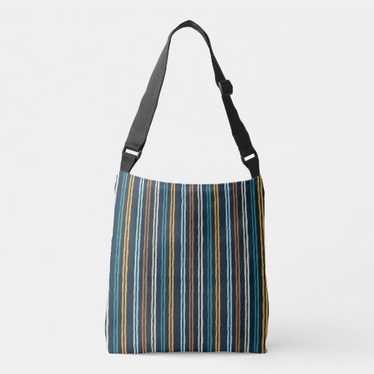 Abstract patroon van verticale lijnen crossbody tas (Voorkant)