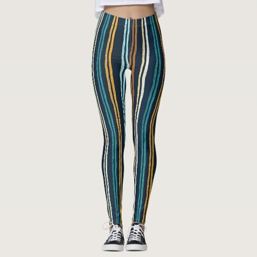 Abstract patroon van verticale lijnen leggings (Voorkant)