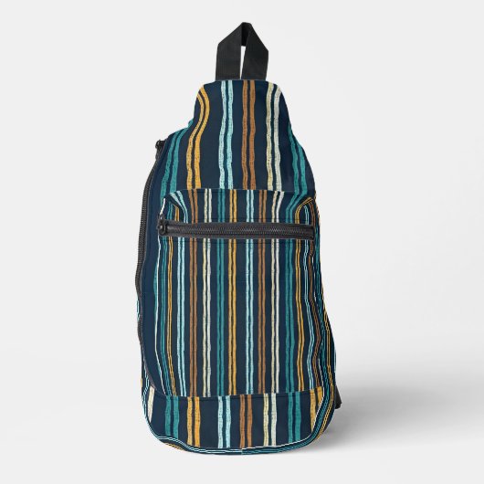 Abstract patroon van verticale lijnen sling bag (Voorkant)
