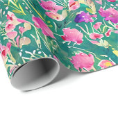 Abstract patroon van waterverf van de veer cadeaupapier (Rol Hoek)