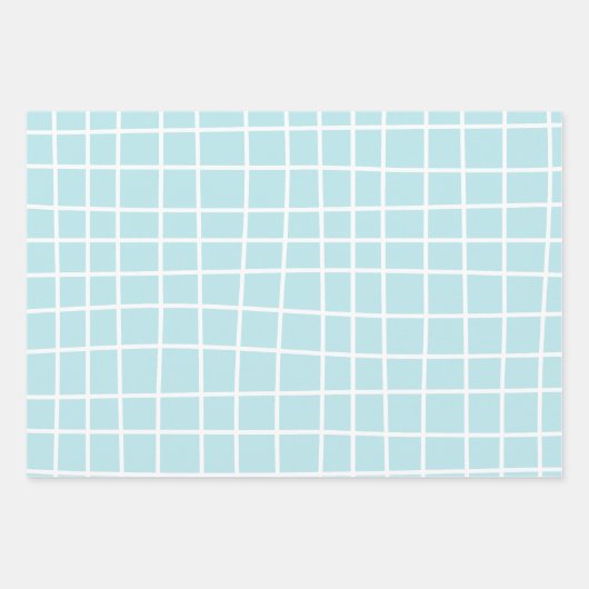 Abstract patroon van zacht blauw raster inpakpapier vel (Voorkant 2)