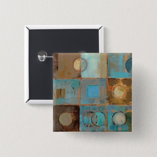 Abstract patroon vierkante button 5,1 cm (Voorkant /achterkant)