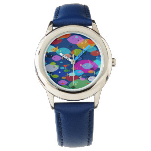 Abstract patroon  virologisch zwemmen Blauw Horloge