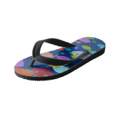 Abstract patroon virologisch zwemmen Blauw Kinder Teenslippers (Schuin)