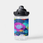 Abstract patroon virologisch zwemmen Blauw Waterfles (Achterkant)