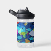 Abstract patroon virologisch zwemmen Blauw Waterfles (Rechts)