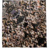 Abstract patroon voor bruin, crème en zwart douchegordijn (Voorkant)